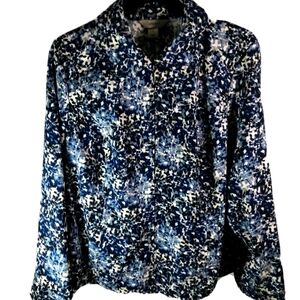 CJ Banks Womens Jacket Zip Up Size X Trendy Navy print